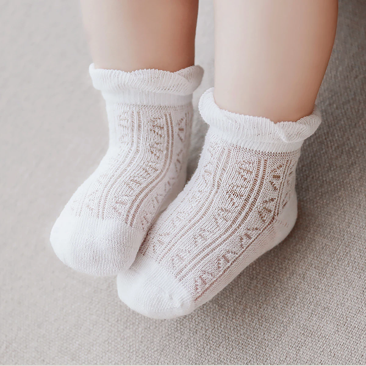 

4 Pairs/set Cool Baby Mid Mesh Socks New Summer Newborn Toddler Solid Elastic Thin Sock For Boy Girl Cotton Boneless Socks 0-5Y