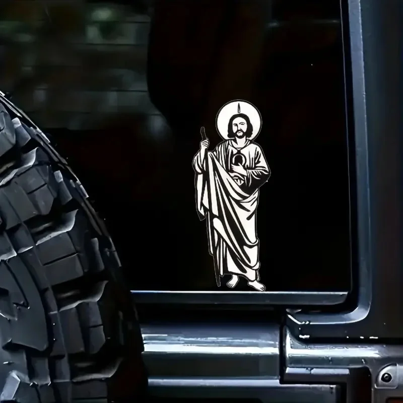 Saint Jude Religious Waterproof Vinyl Car Decals for Windows, Bumper, Exterior Decorative Accessories Blocking Scratches Sticker