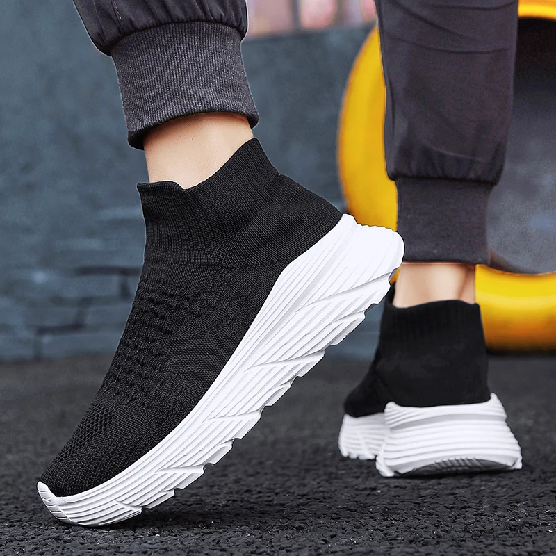 Man Sneakers Loafers Men Elevator Shoes Height  Mesh  Fashion Sports Plus Size 35-46