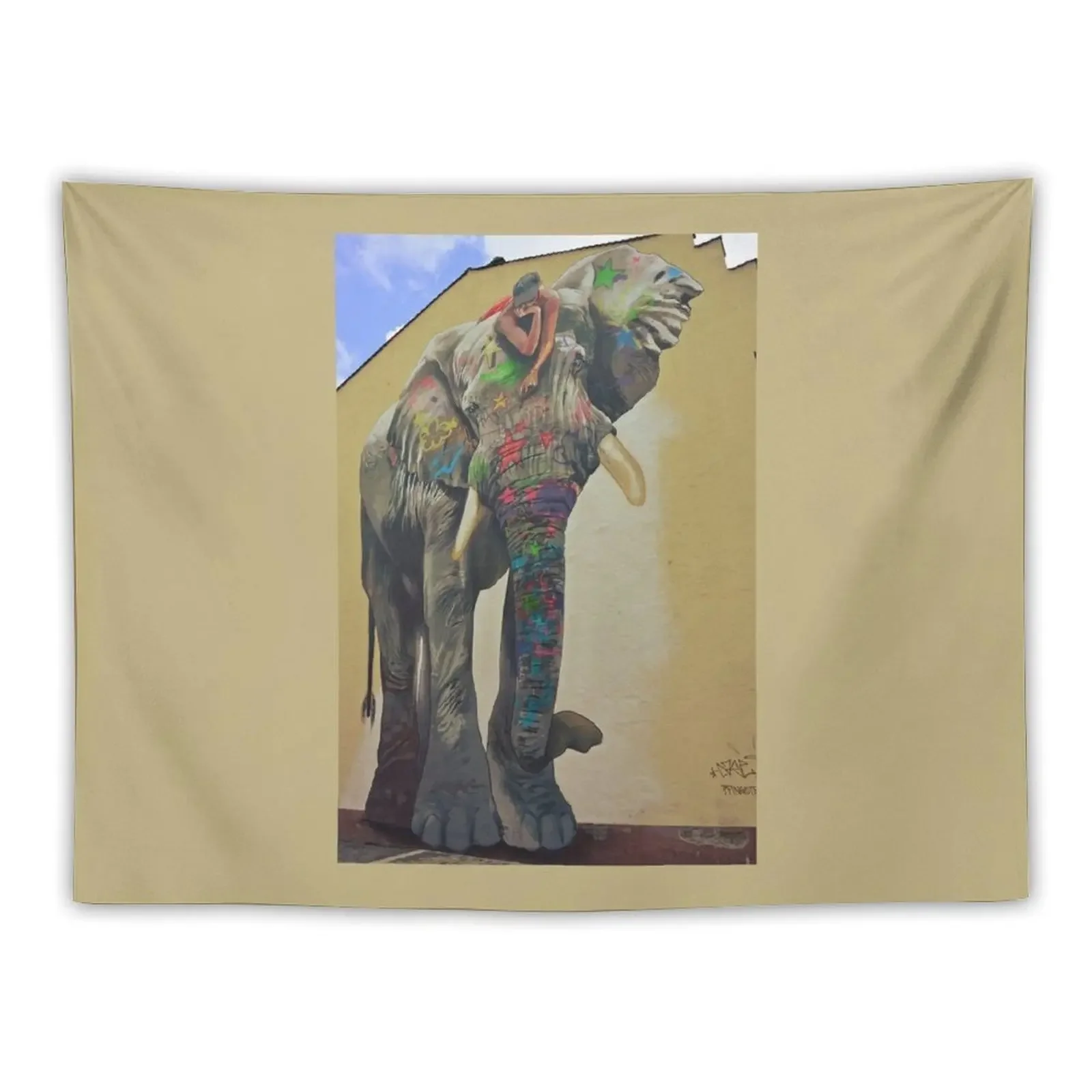 Elephant graffiti Tapestry House Decorations Custom Tapestry