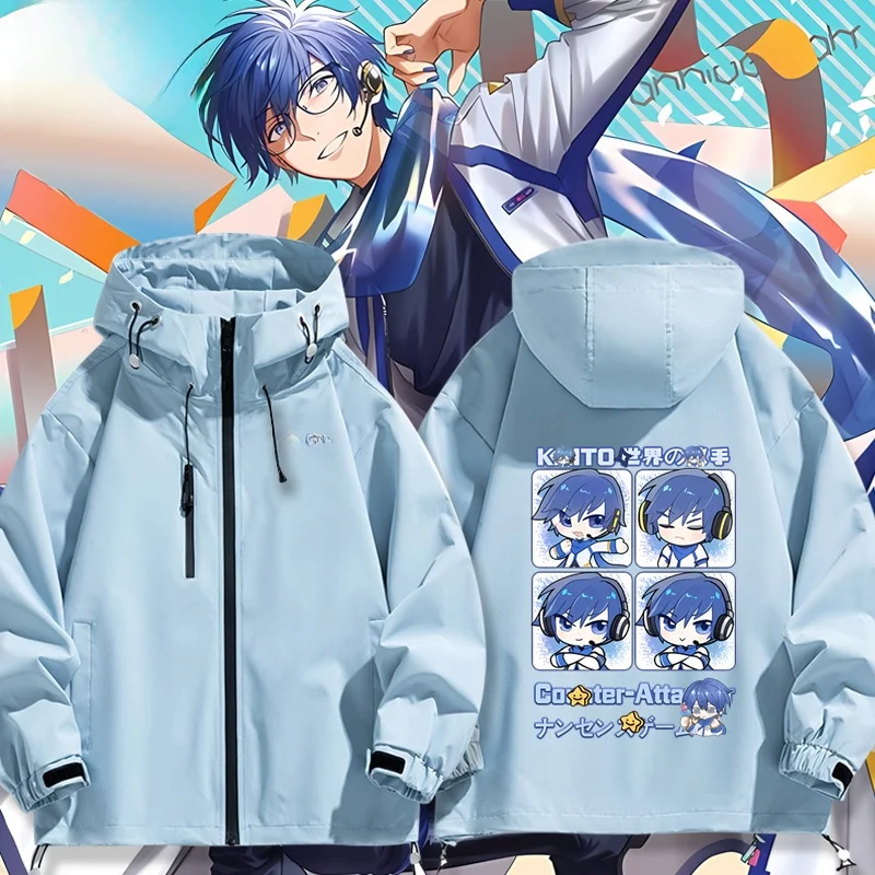 

KAITO World Plan Virtual Songstr Jaet ex Windproof Long Sve Coat Spring Autumn Winter Trendy Casual Hooded Zipper