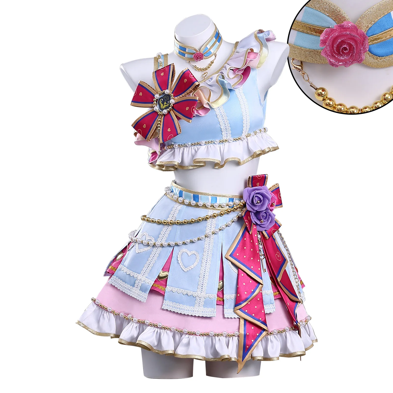 

Kiriya Aoi Cosplay Anime Hoshimiya Ichigo Cosplay Aikatsu Costume Cheerleading Sexy Uniform Set Halloween Party Outfit for Woman