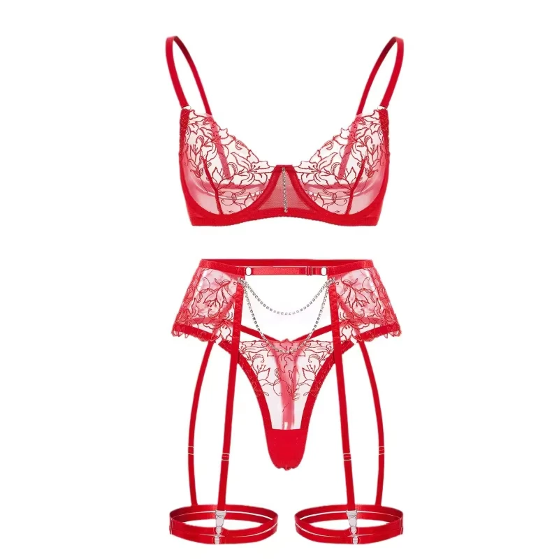 Bikini fashion white rhinestone decorated lingerie set sexy erotic lingerie set