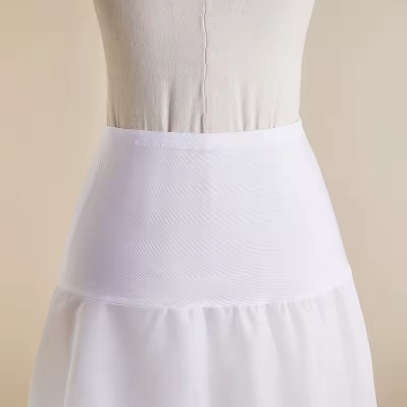 White Tulle Petticoat for A Line Style Wedding Dress 1 Hoops Bridal Wedding Accessories Long Petticoats Underskirt - Image 3