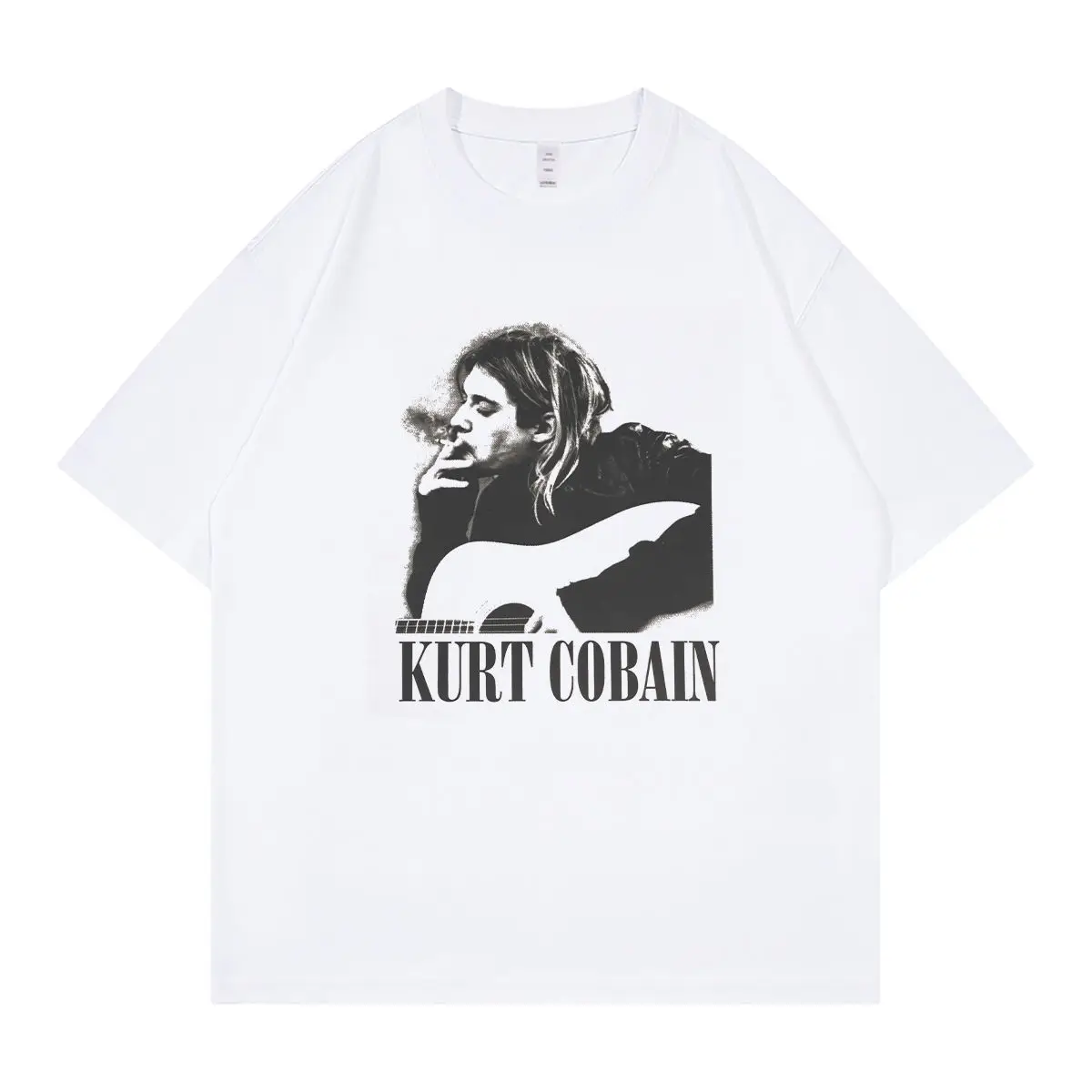 

Курт Кобейн с портретным принтом Nirvana Band Nirvana, свободная хлопковая футболка с круглым вырезом и плечами в стиле рок, мужская летняя футболка с короткими рукавами