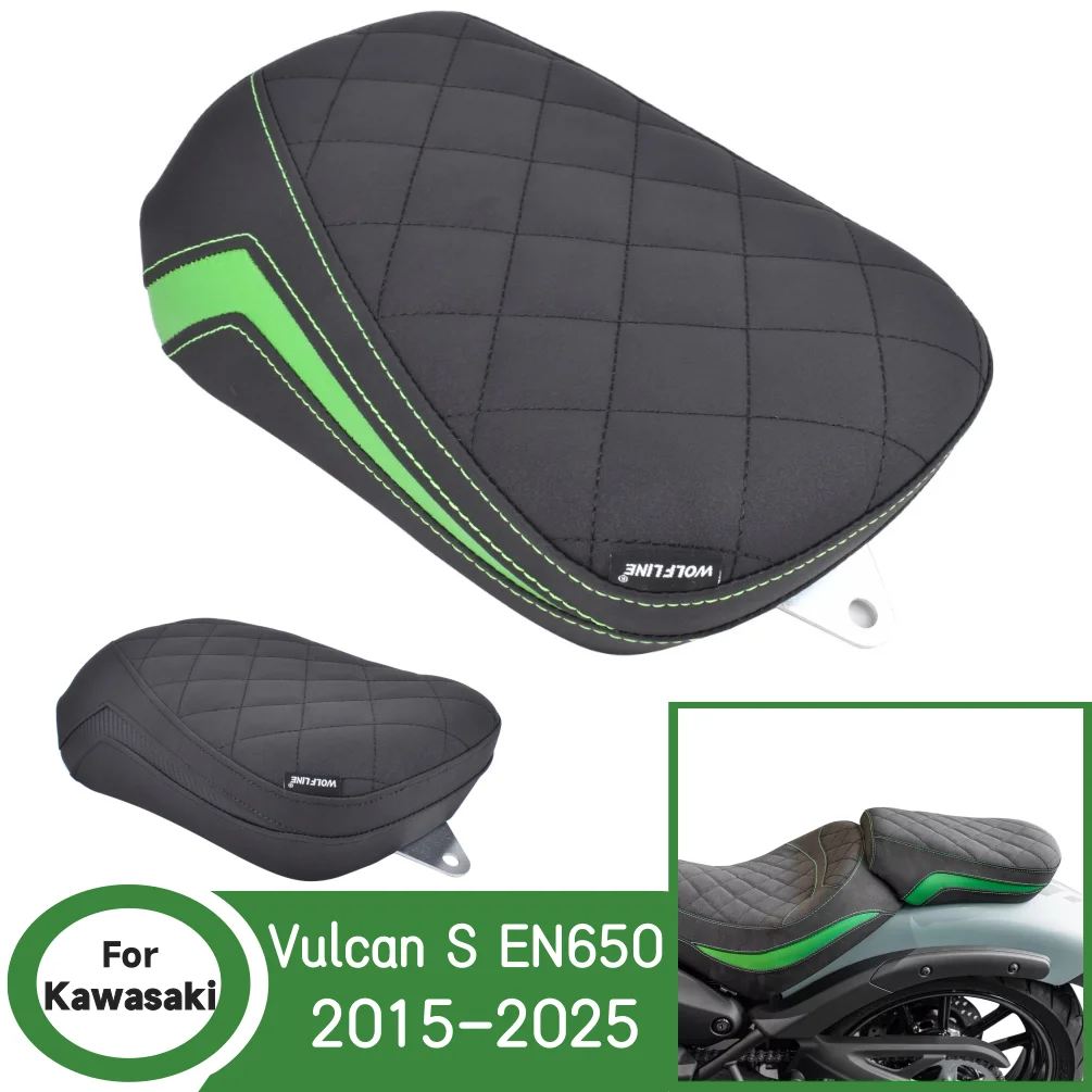 

EN650 VN650 Rear Seat Cushion For Kawasaki Vulcan S 650 2015-2026 2025 S650 Motorcycle Passenger Seat Pad Cover Accessories