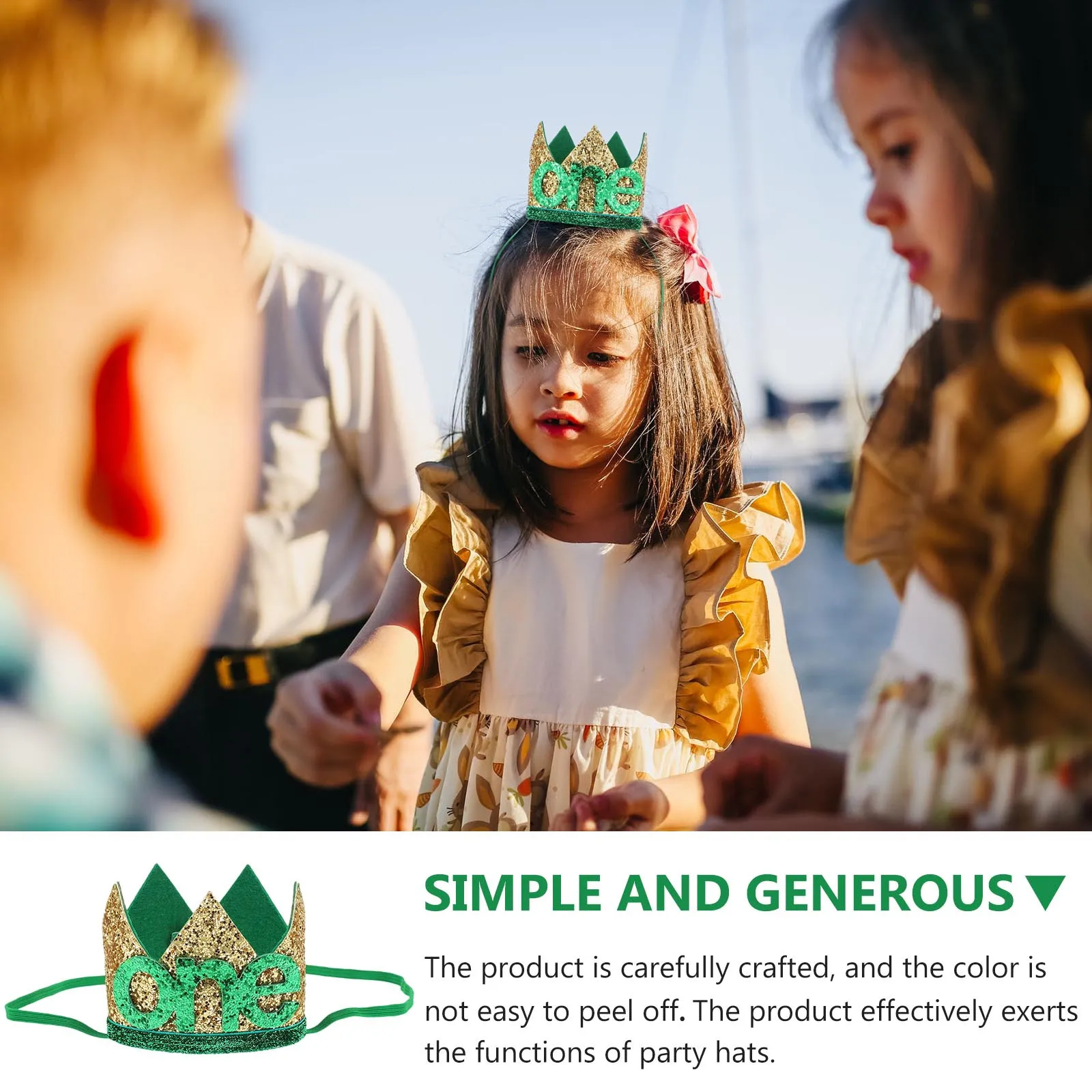 

1Pcs 1st Birthday Crown Glitter Hair Band Headband Kids Birthday Decorative Accessories Kids Crown Party Hair Band