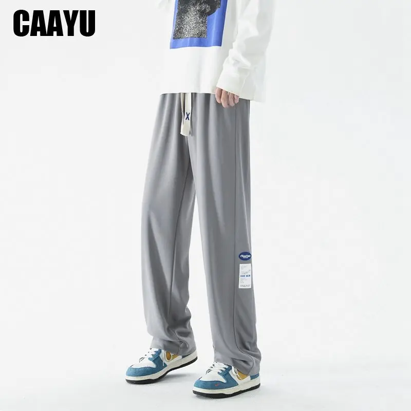 

CAAYU Spring Autumn Sweatpants Men Gray Straight Wide Leg SweatPants Women Pants Casual Harajuku Loose Baggy Pants Joggers Mens