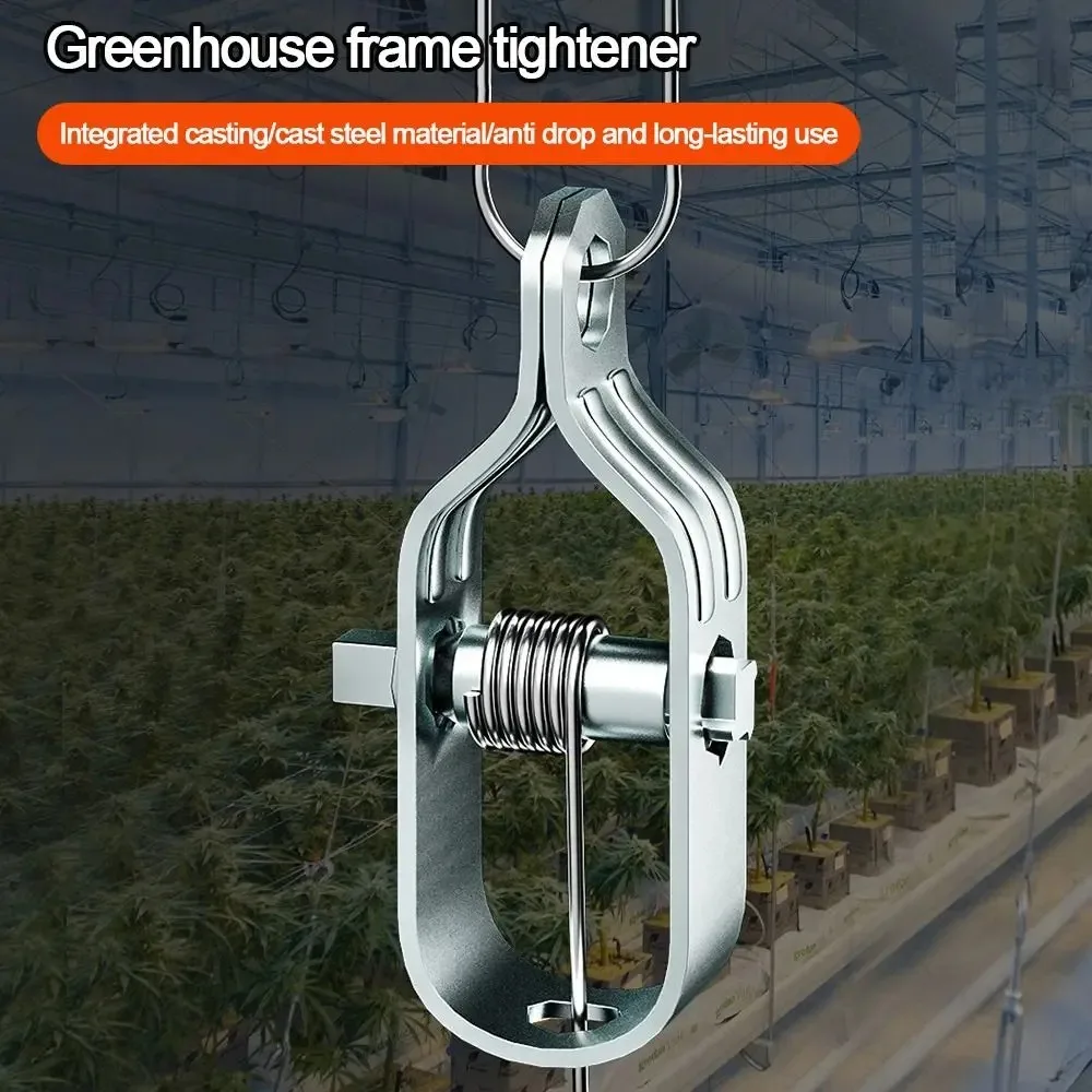 

5pcs Complete Set Grape Trellis Wire Tensioner - Greenhouse Full-Steel Galvanized Wire Tightener, Small Wire Clip Fastener