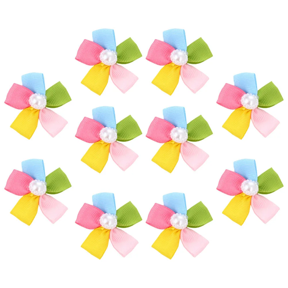 

10Pcs Pet Five-Petal Flower Hair Clips Exquisite Small Lightweight Decorative Pet Hairpins Durable Dog Cat Hair Styling