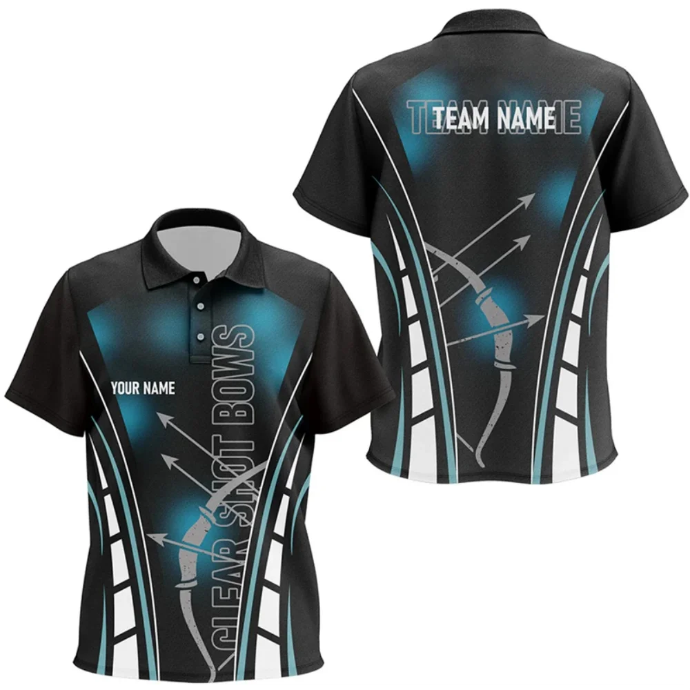 

Custom Name Mesh Breathable Archery Archer Shooter Vintage Tattoo 3DPrint Harajuku Summer Streetwear Short Sleeves Polo Shirts