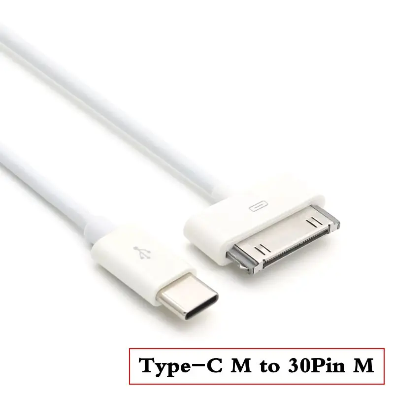 Kabel USB Typ C do 30Pin do ładowania telefonu 3G/3GS, telefonu 4/4S, iPada 1, iPada 2, kabel synchronizacji danych PVC, 1m