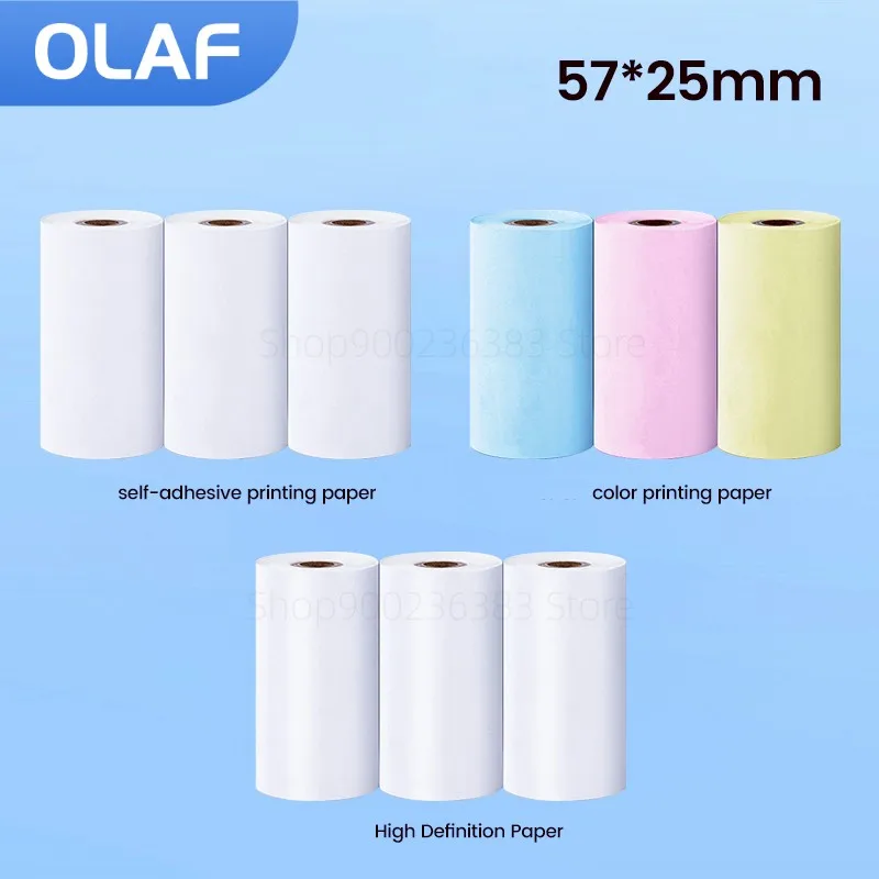 Olaf Mini Printer Paper Thermal Label Sticker 57mm HD Self-adhesive Paper for Phones Wireless Bluetooth Photo lnkless Printer