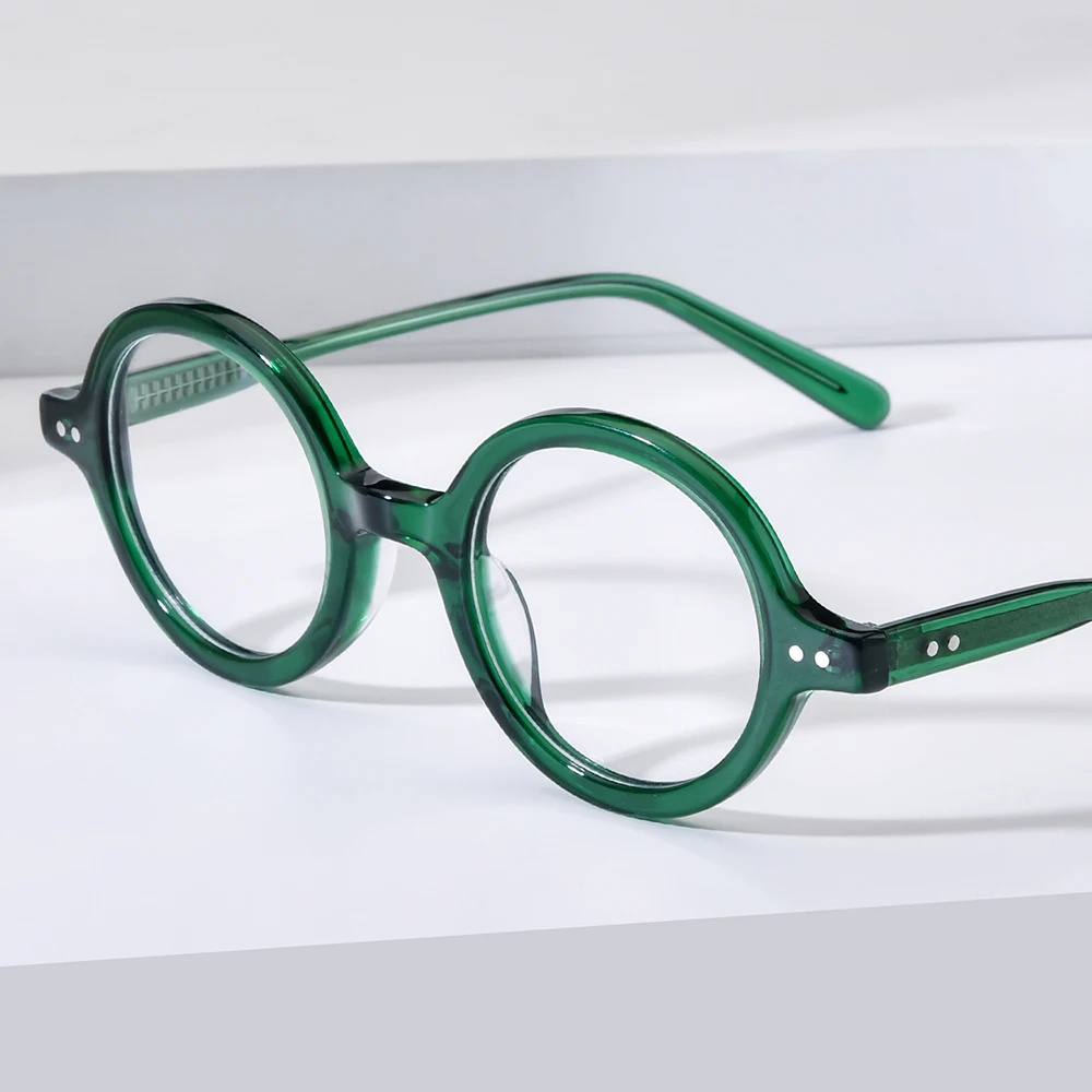 NIANZHEN Acetate Eyeglasses Frame Men New Round Brand Design Glasses Women Retro Vintage Eyewear Japanese Spectacles 88018