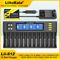 LiitoKala Lii-S12 Lii-S8 Battery Charger For 9V 18650 26650 21700  20700 14500 10440 16340 1.2V 3.7V 4.2V Lion Battery