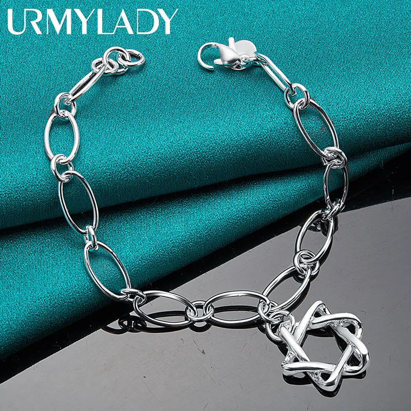 

URMYLADY 925 Sterling Silver Star Bracelet For Women Wedding Party Fashion Jewelry