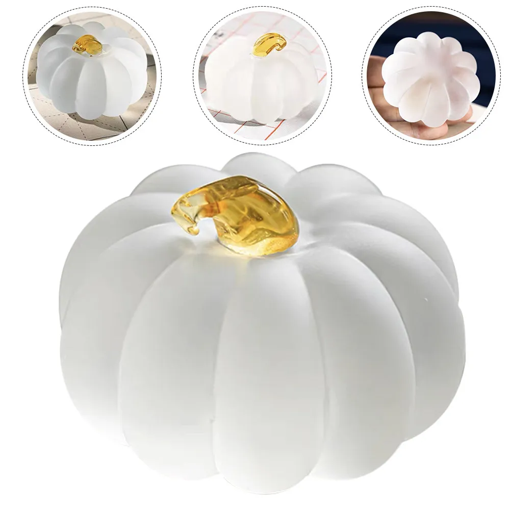 Chinese Calligraphy Paperweight Crystal Glass Pumpkin Shape for Practice Writing Painting Brush Holder Office Desk Decor Gift