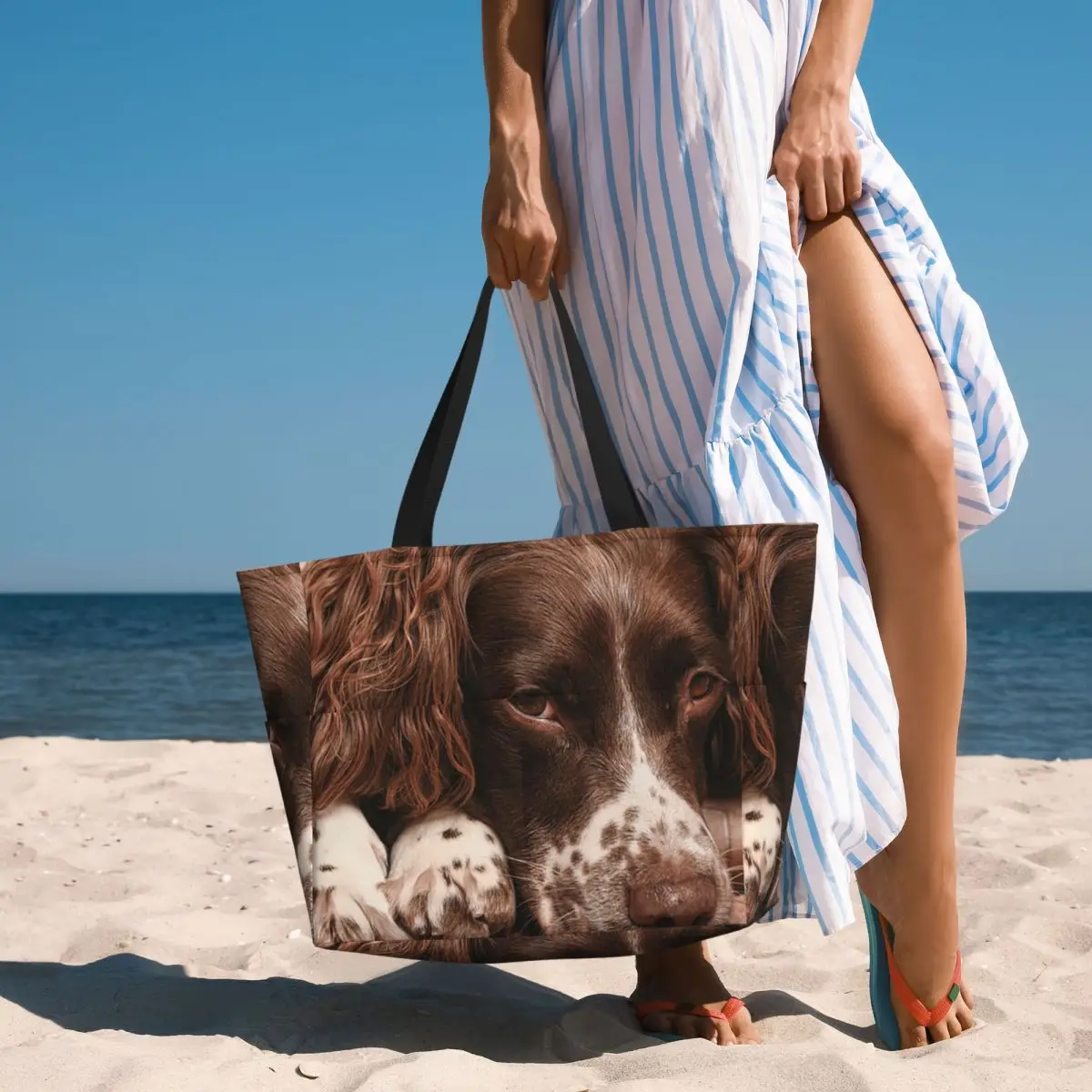 

English Springer Spaniel Beach Tote Bag Sport Gym Yoga Duffle Large Tote Bag Women Travel Bag Fitness bag