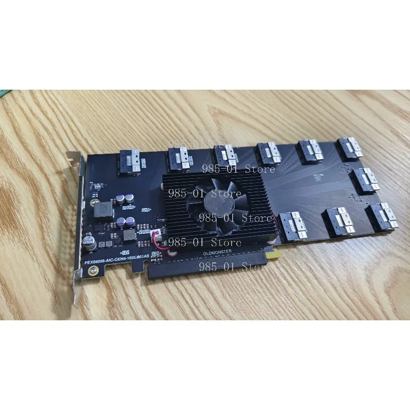 10-Port SlimSAS Bifurcation Expansion Card, PCIe 4.0 SFF-8654 interface, driver-free design