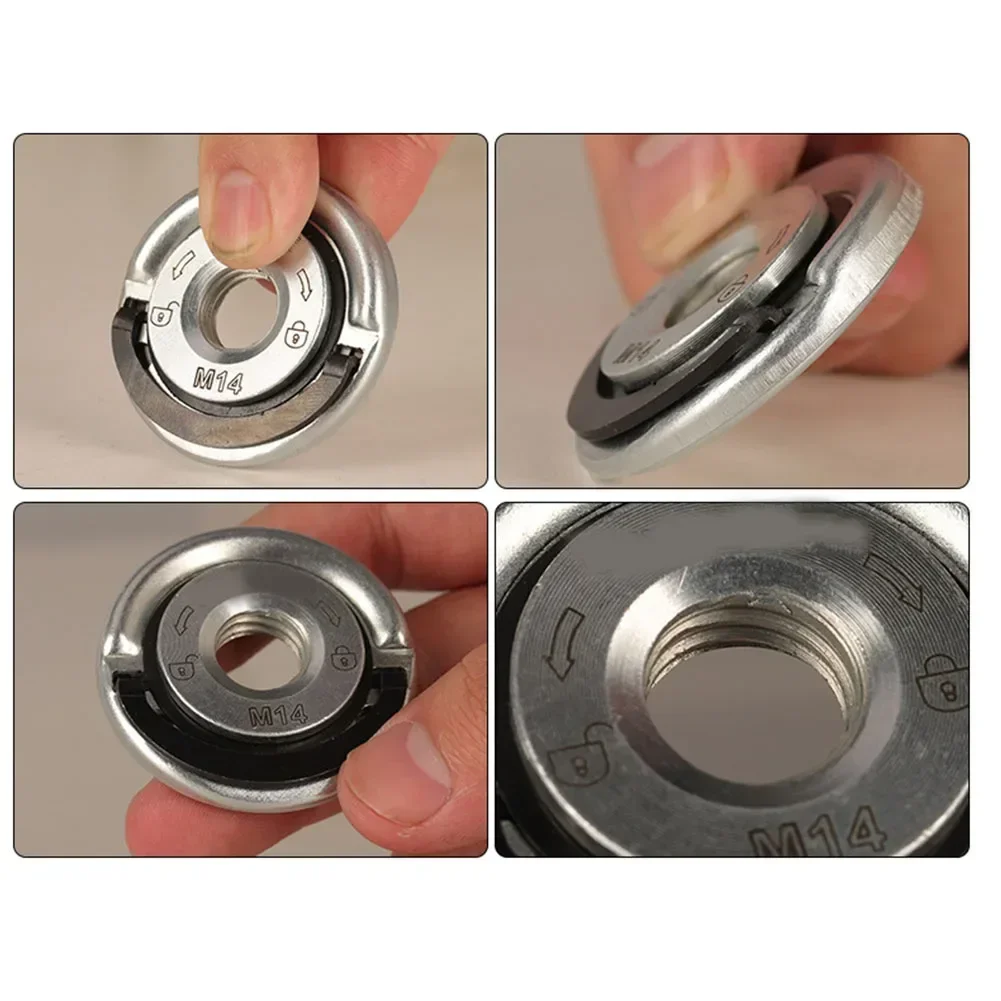 M14 เครื่องบดกดแผ่น QUICK RELEASE Self-Locking เครื่องบดกดแผ่น FLANGE NUT Power Chuck Power ชิ้นส่วนเครื่องมือ