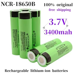 Free Shipping 100% Rechargeable Lithium Battery 18650battery 34B for Flashlight USB Charger Original New NCR18650B 3.7V 3400mAh