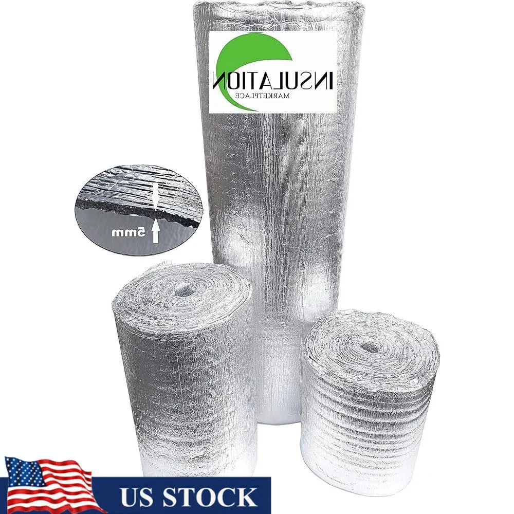 

Светоотражающий пенопластовый изоляционный рулон R-8, многофункциональный звуковой барьер для пар, энергоэффективная пленка для воздуховодов HVAC, огнестойкий, простая установка, 5 мм