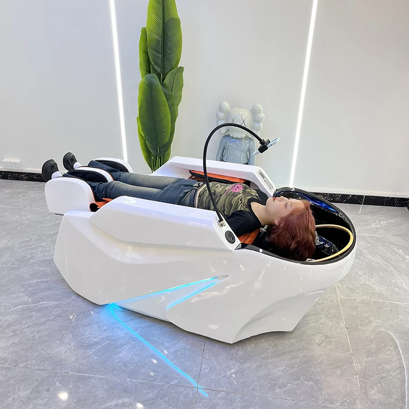 

Wholesale Japanese Head Spa Hair Wash Station Massage Chair Metal Beauty Salon Furniture Stainless Steel Modern Shampoo Chair