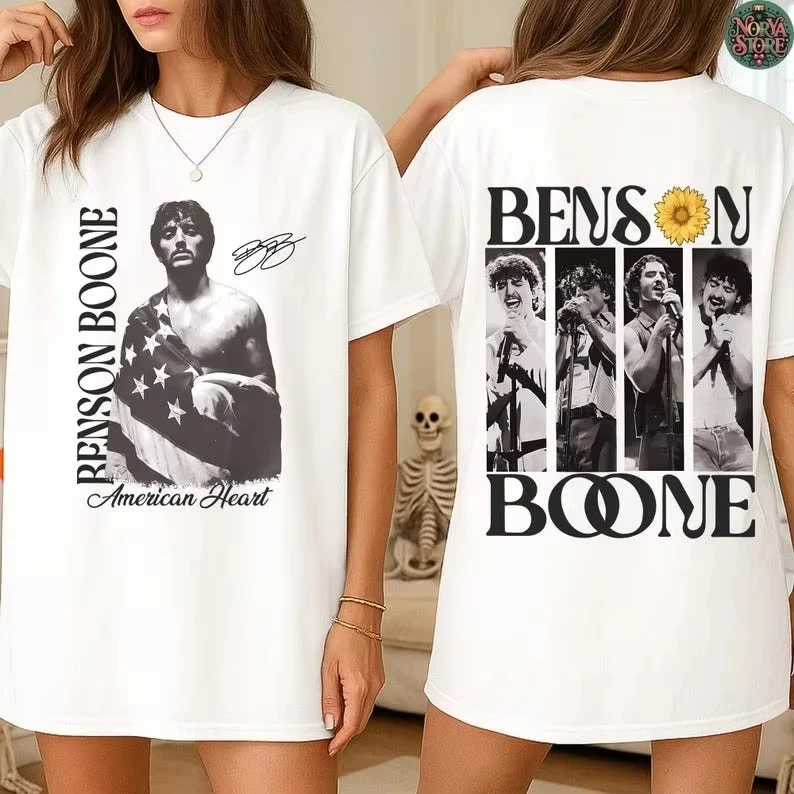 2026 Benson Boone American Heart Tour  Merch T-Shirt Y2k Ins