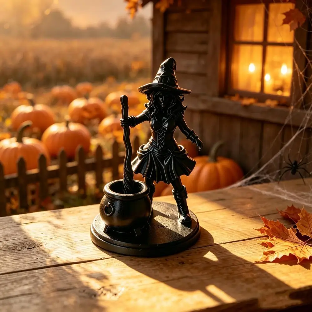 Halloween Desktop Decoration Fantasy Little People Cooking Witch Modern Style Display Piece Home Gift Table Decoration