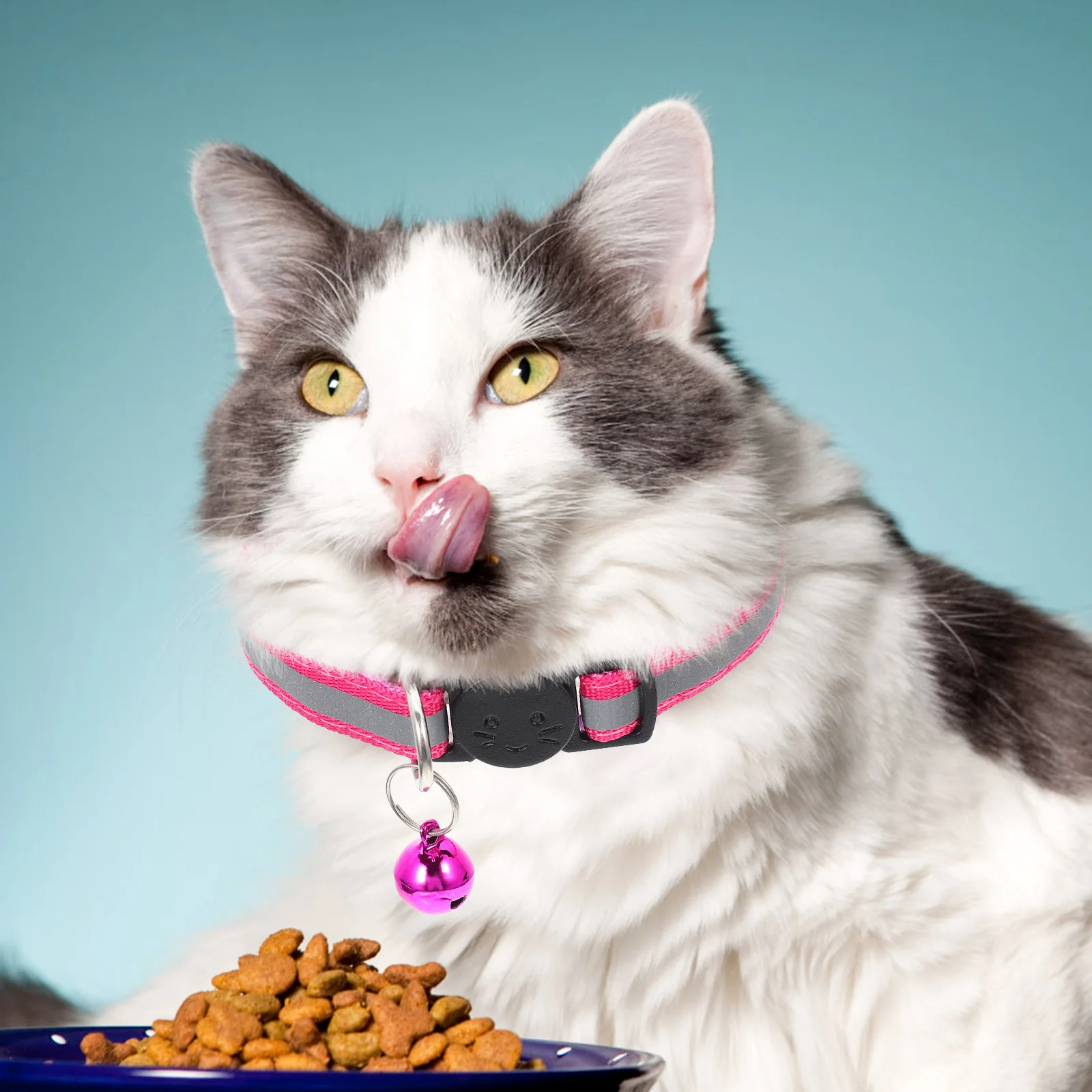 

12pcs Cat Collar Kitten Accessory Wear resistant Bell Decor Reflective Breakaway Collars Pet Supply Safe Polyester