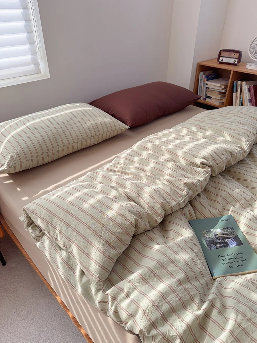 juego-de-ropa-de-cama-de-algodon-retro-juego-de-ropa-de-cama-de-algodon-puro-a-rayas-para-dormitorio-estudiantil-juego-de-cuatro-piezas-con-bordado-floral