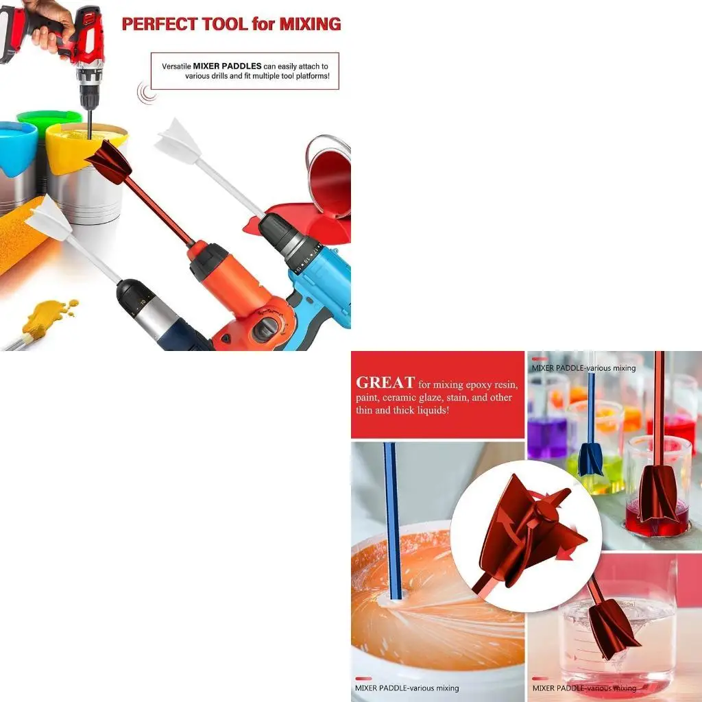195C 1/4x Paint and Mud Mixer Professional Paint Mixer Attachments for Resin Paint