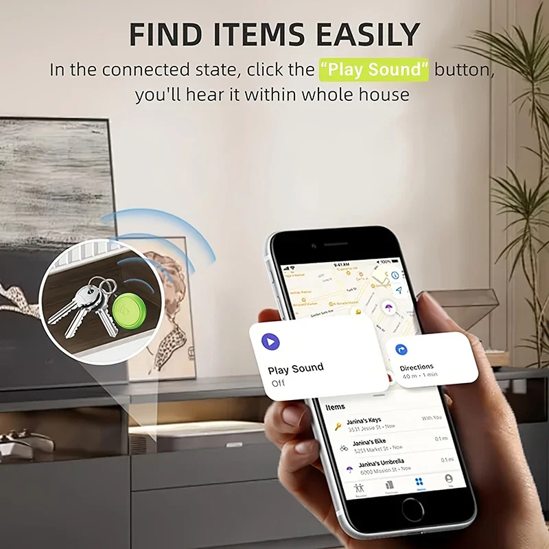 Умная ярлык Xiaomi, яркий круглый антипотерянный видоискатель для IOS, только с приложением Find My App для ребенка, домашнего питомца, автомобиля, чемодана, трекер потери