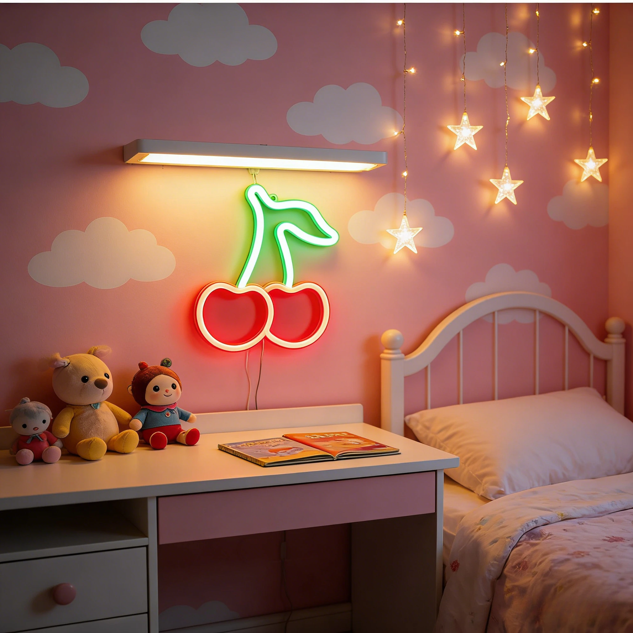 

Неоновая лампа LED в форме вишни для дома, вечеринок, комнат, детских спален, фруктовых магазинов, декора стен