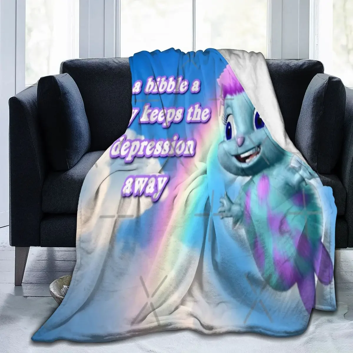 A Bibble A Days Keeps The Depression Away Blanket, Facecloth Blanket Holiday Gift AntiPilling Customizable