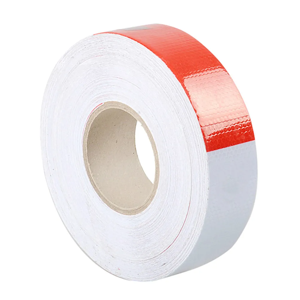 

1 Roll Reflective Tape White Red Honeycomb Hexagonal Surface Ultra Reflective Vehicle Trailer Safety Warning Truck Car Transport