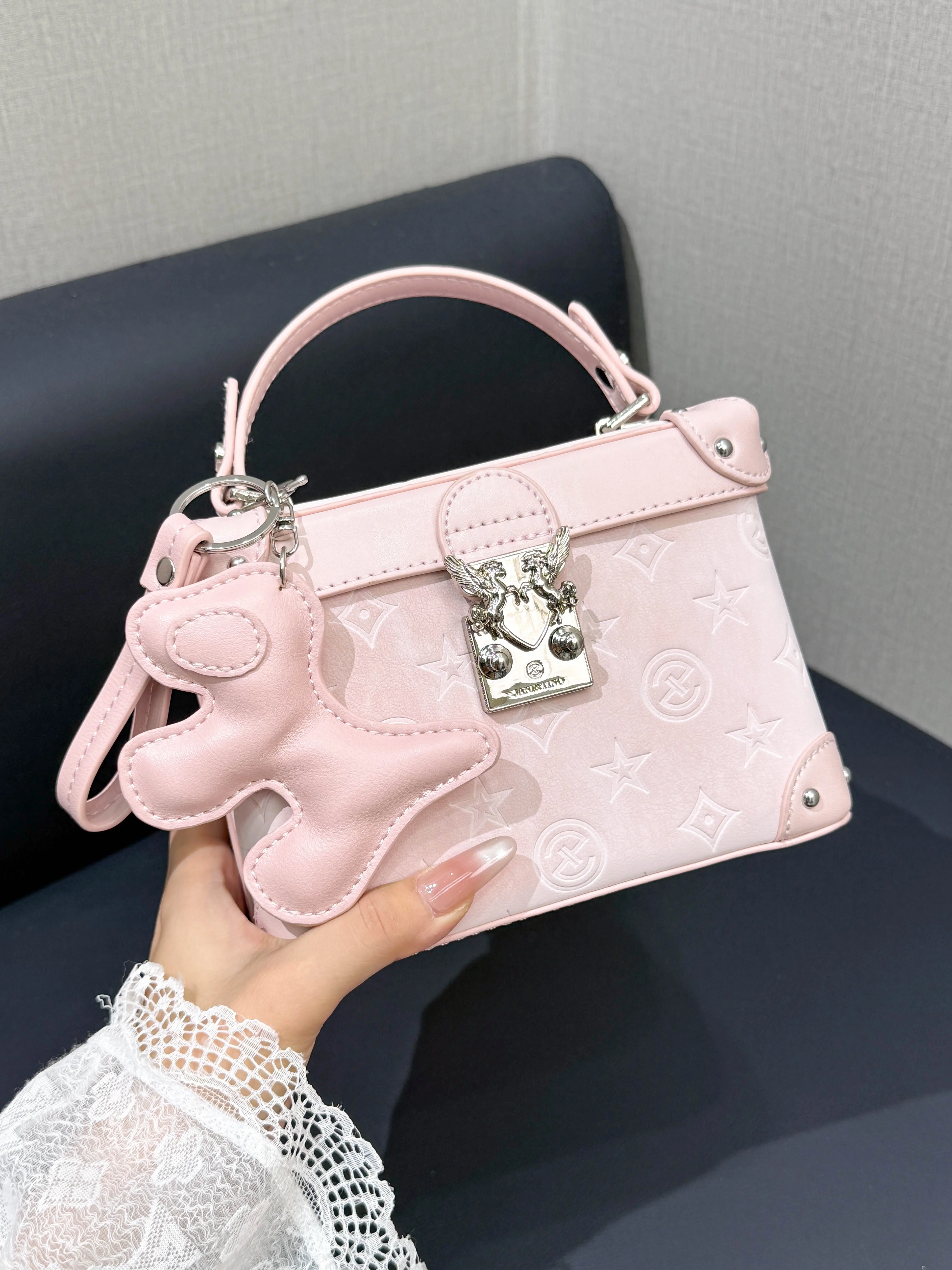 amiciyah-fashion-summer-new-pink-embossed-box-bag-commuter-versatile-handbag-crossbody-bag-sweet-lady-style-calfskin-leather