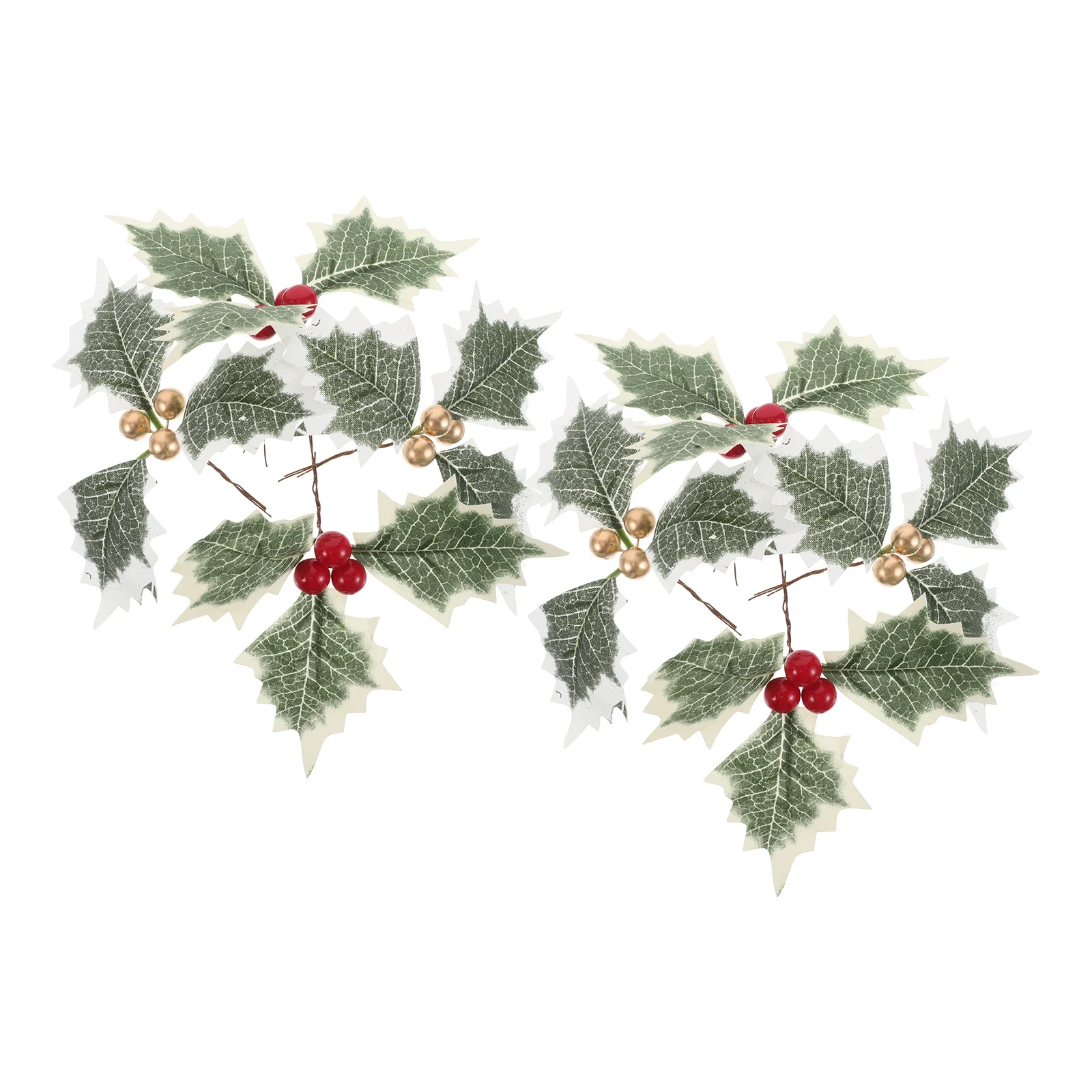 

10Pcs Christmas Tree Garland Accessories Artificial Berry Green Leaf Stems Red Golden Berry DIY Home Decor Funny Prank Props