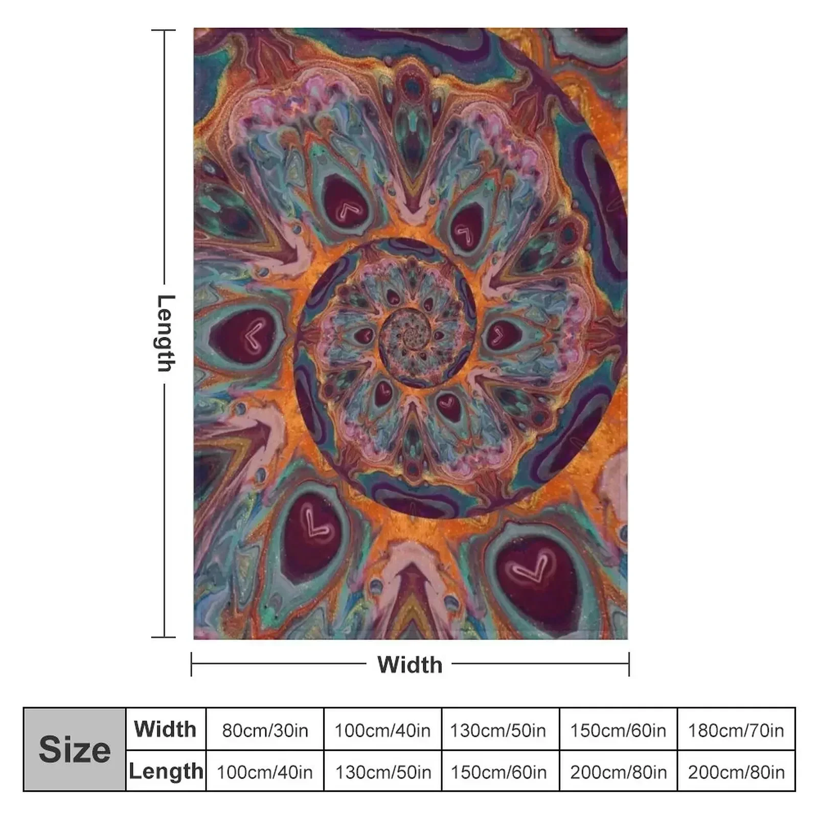 Autumn Peacock Spiral - Abstract Art by Fluid Nature Throw Blanket Stuffeds Sofa Cute Plaid Luxury Designer Bed Blankets