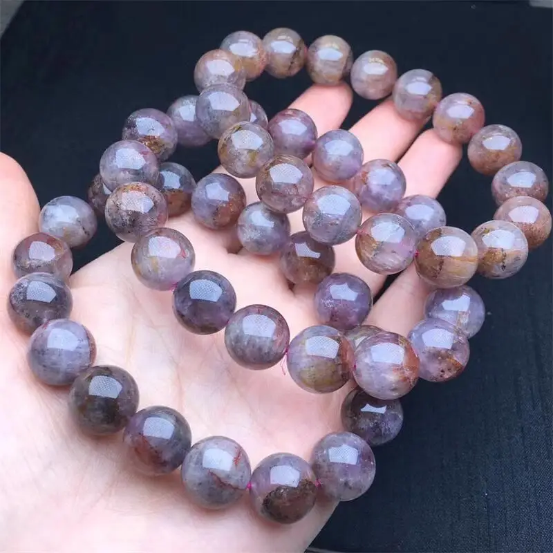 12MM Natural Auralite Quartz Bracelet Fashion Personalized Men Women Holiday Exquisite Christmas Gift