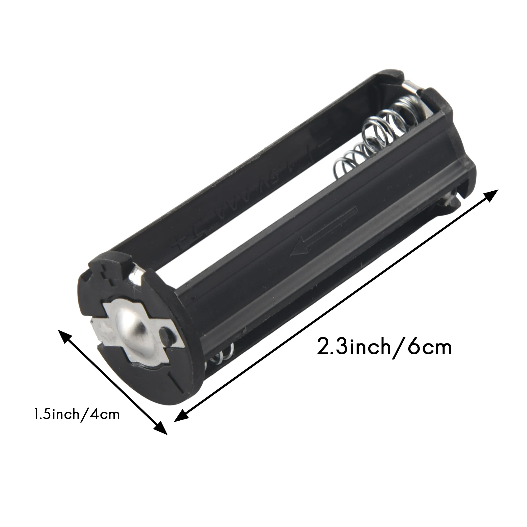 2Pcs Black Battery Holder for 3 x 1.5V AAA Batteries Flashlight Torch