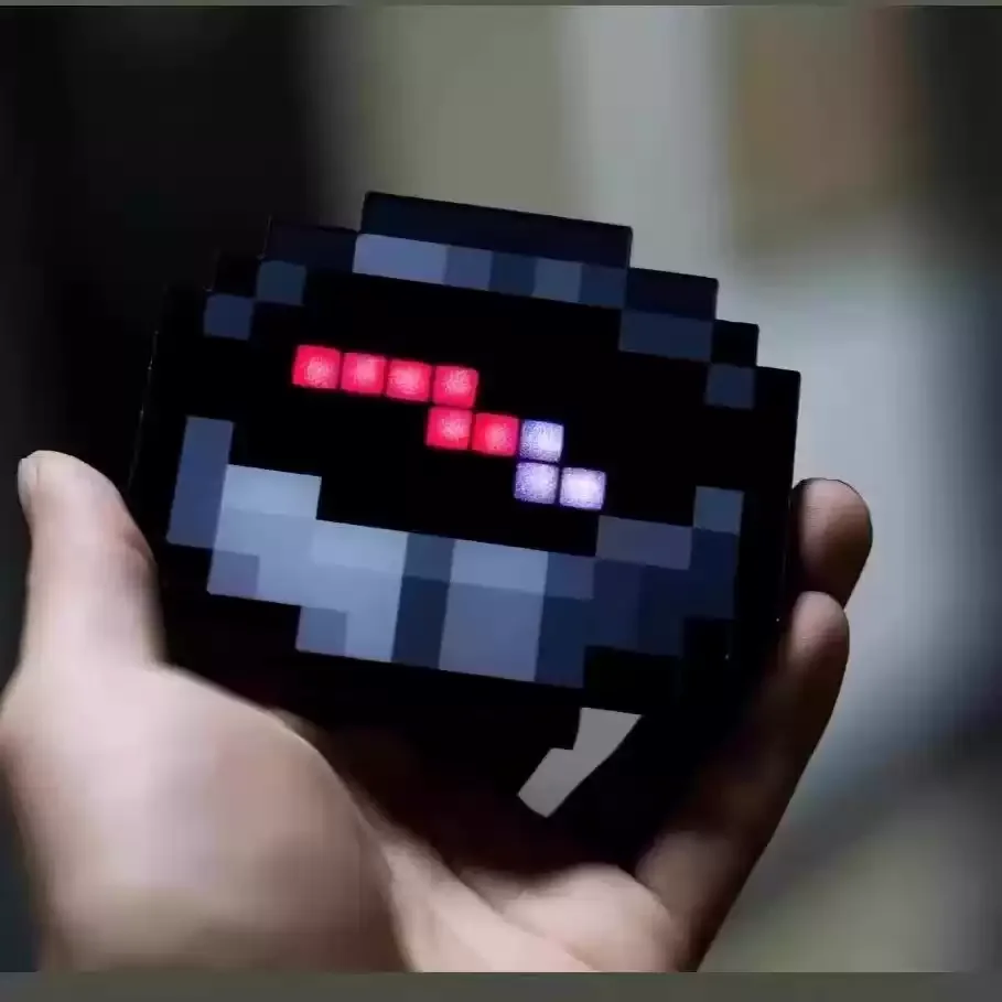 Minecraft Compass Creative Pixel Style Rechargeable Keychain Pendant Art Toy Collectible Desktop Ornament Birthday Gift For Fans view 3