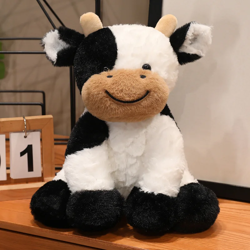 

Мягкая плюшевая игрушка-корова, очаровательная плюшевая игрушка-скот, мягкая кукла-корова, подарок на день рождения
