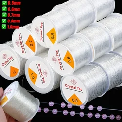 100m Strong Elastic Crystal Beading Thread 0.5-1.0mm Transparent White Stretch String Fibre Crafting DIY Bracelet Jewelry Tools