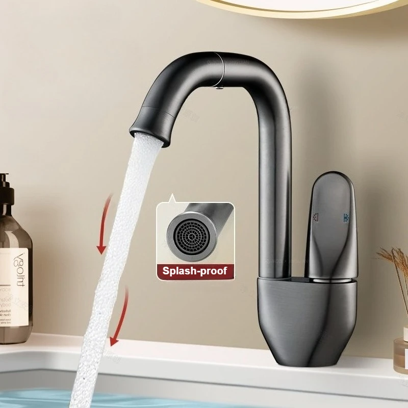 

Смеситель для ванной комнаты, бытовой туалет, столешница, смесители для раковины 360° ° Вращающийся кран для горячей и холодной воды, медные смесители для ванной комнаты