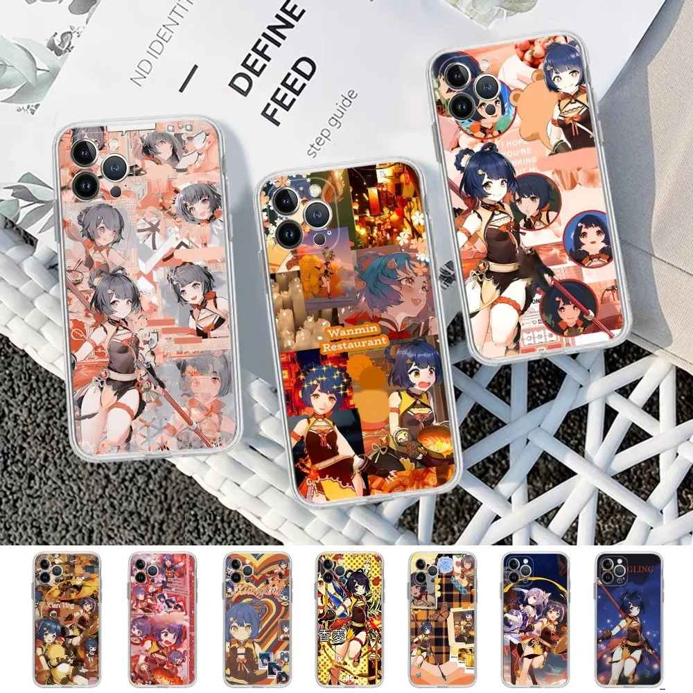 

Game Genshin Impact XiangLing Phone Case For iPhone 15 14 11 12 13 Mini Pro XS Max Cover 6 7 8 Plus X XR SE 2020 Funda Shell