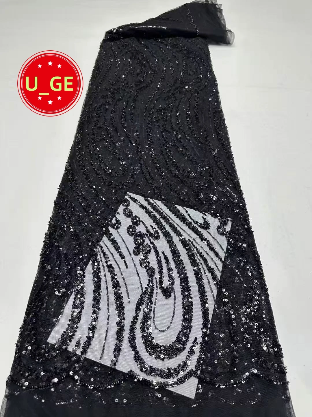 2026最新オーストリア最高品質のエレガントで繊細なソフトメッシュスパンコールレース、ストーン付き生地、パーティーイブニングドレス用-u_ge5812