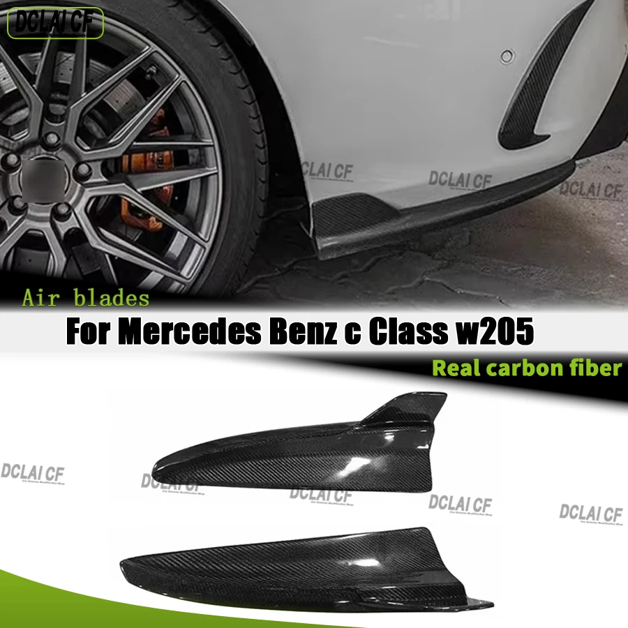 For Mercedes Benz C Class W205 C63 C43 Carbon fiber rear spoiler corner trim and rear chin guard