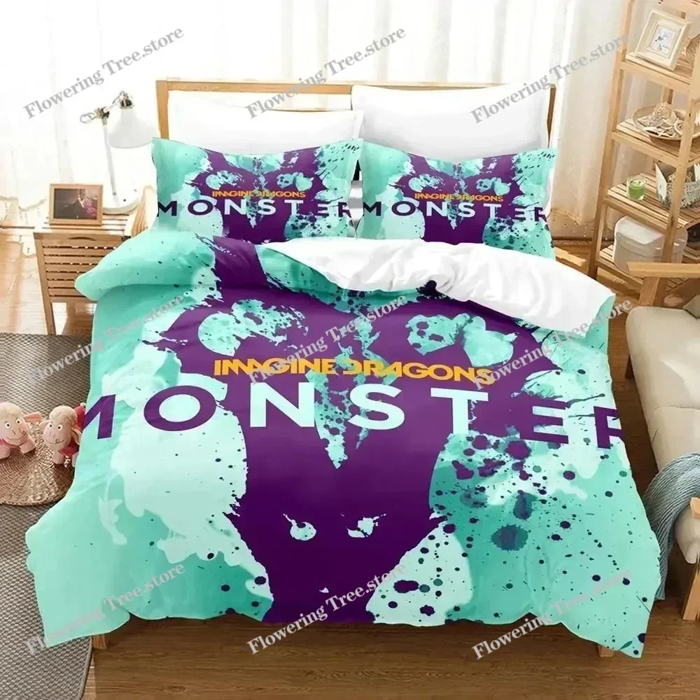 3D Print Imagine Dragons Album Cover Bedding Set Duvet Cover Bed Set Quilt Cover Pillowcase Comforter king Queen Size Boys Adult