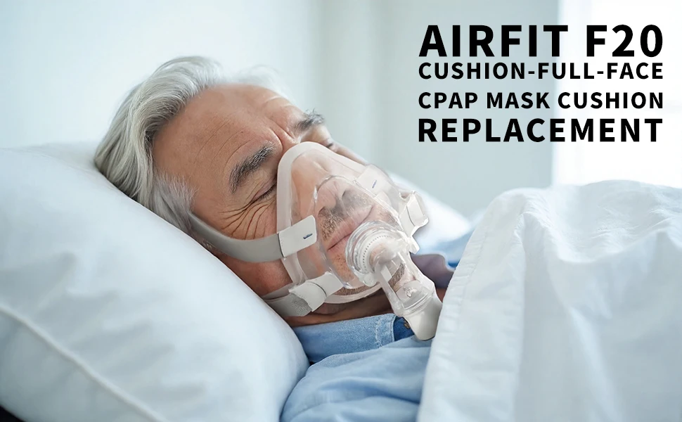 2 Packs M#Medium Full Face CPAP Mask Cushion Replacement for ResMed AirFit F20 - Soft Comfortable Nasal Pillow CPAP Accessory - view 6